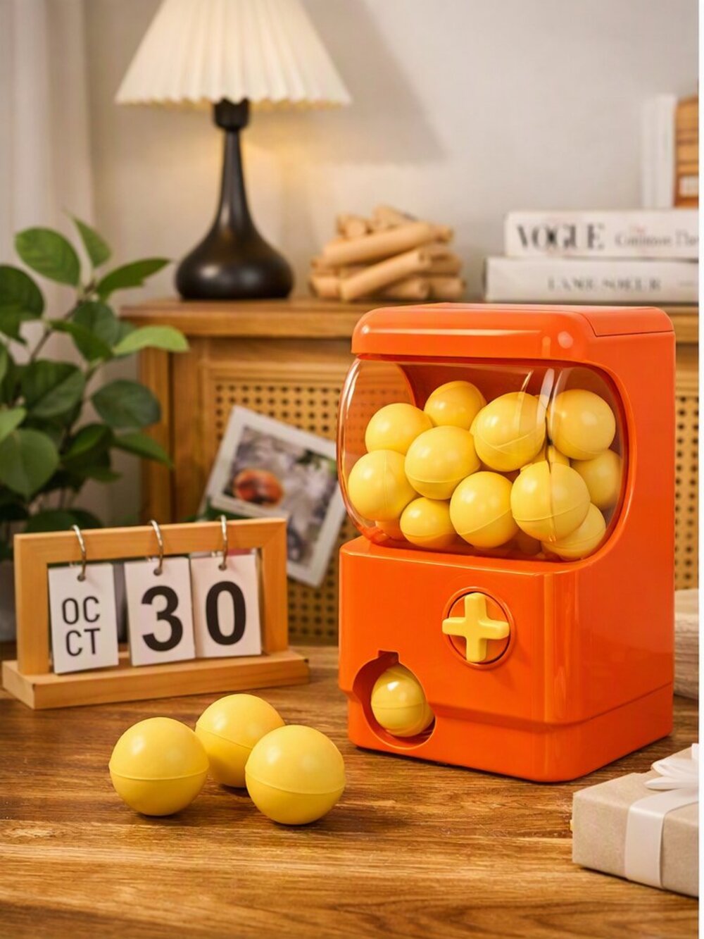 Mini Gashapon Machine, Party Toy Dispenser Manual Operation, 9 x 4 x 5.5 inches - Picture 2 of 9